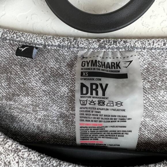 Gymshark Fleur Texture Long Sleeve Cropped Athletic Top Size XS in Charcoal Marl - Picture 5 of 7